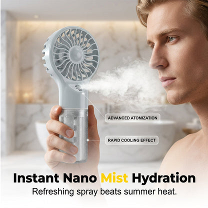❄️ Ruční ventilátor s mlhou – chlad a svěžest na dosah ruky!