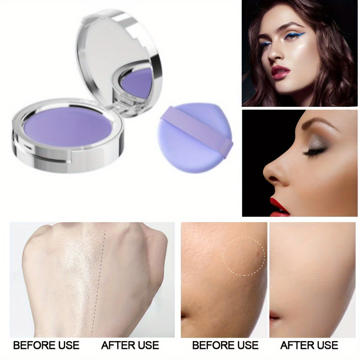 【💃🏻Vytvorte si dokonalý make-up look】Fixačný púder na kontrolu mastnoty s jemnou textúrou, šetrný k pokožke
