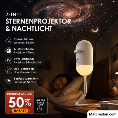 🌌✨ 2v1 Projektor hviezdnej oblohy a nočné svetlo – magická atmosféra doma