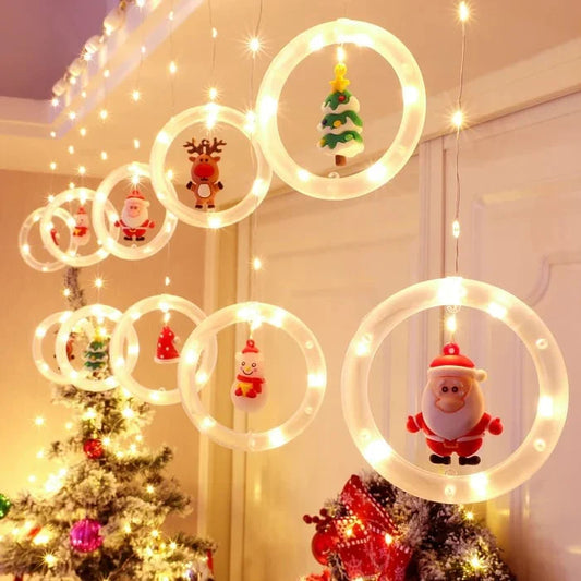 【🎅🏻🎅🏻Krásne vianočné ozdoby】3D vianočná girlanda so svetelnými reťazcami
