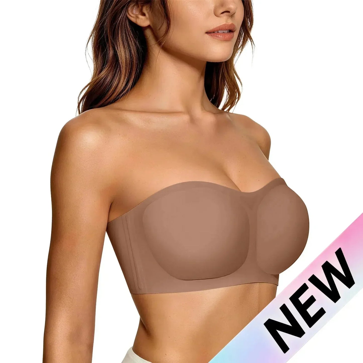 💞Dámske podprsenky bez ramienok, push-up bandeau podprsenky, nešmýkavé bezkosticové podprsenky s výstužou, bezšvové pohodlné podprsenky typu „tube“ a „jelly“