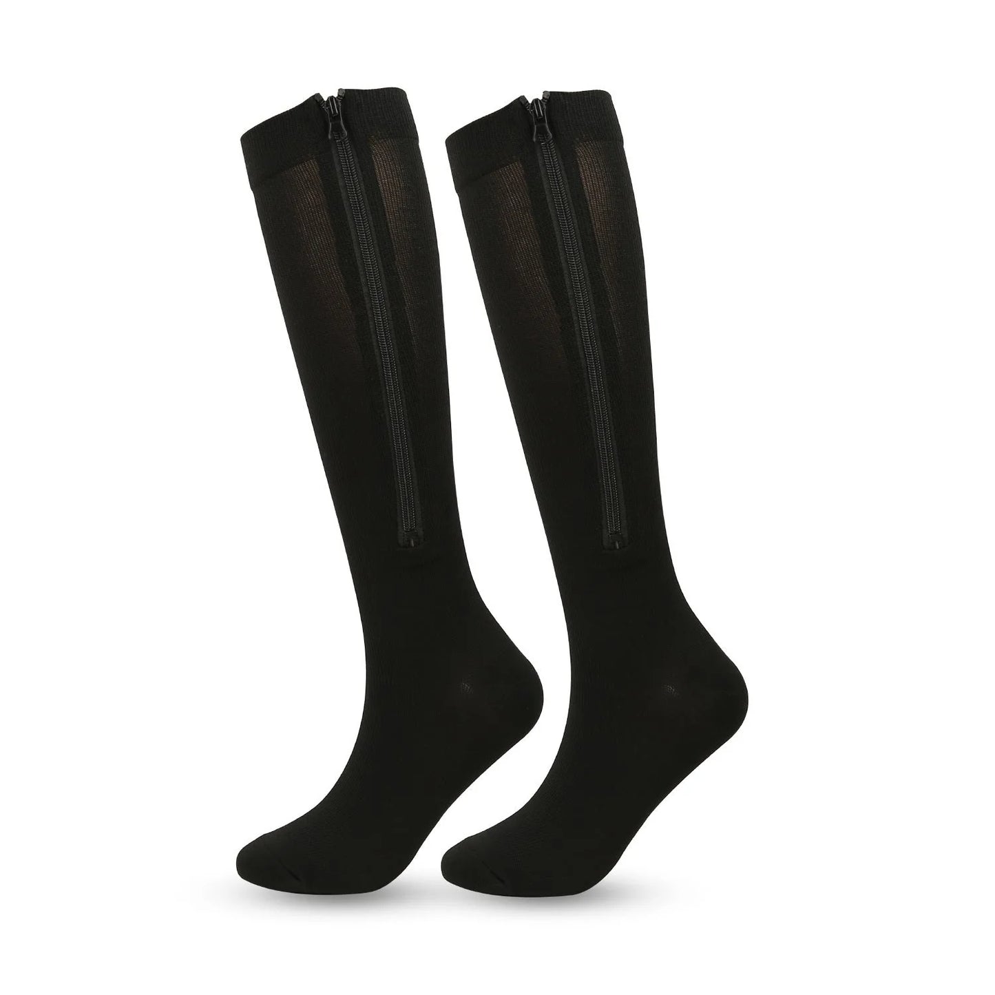 🧦🔥Kompresné ponožky po kolená so zipsom – priedušné podporné ponožky na beh, cestovanie, prácu a dlhé státie