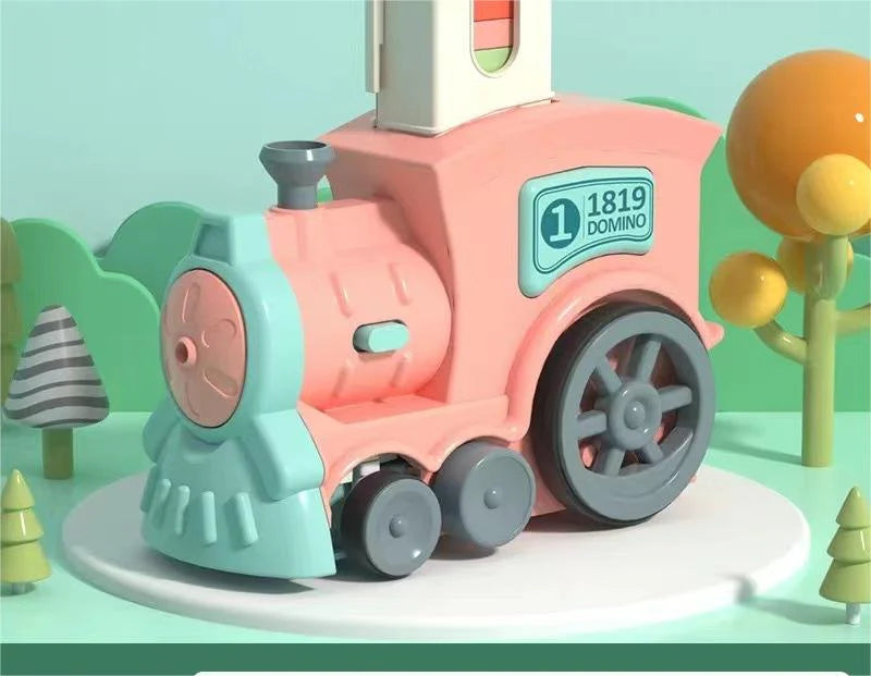 🚂 Montessori domino vlak s 60 kociek – Bezpečný, vzdělávací a zábavný darček!! 🧠