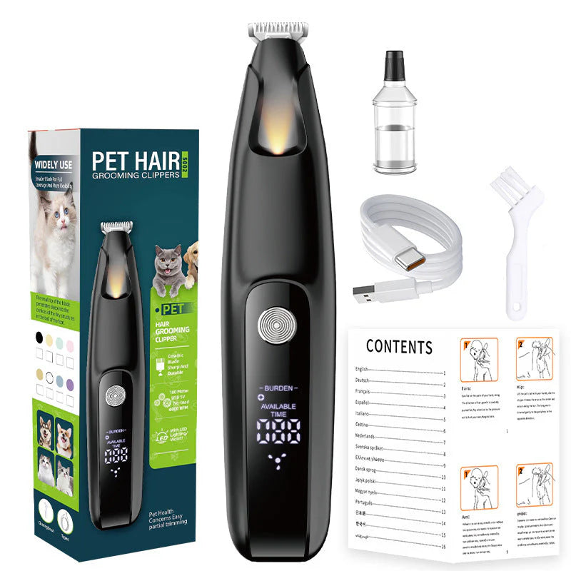 🐾 Presný zastrihávač labiek pre maznáčky– LED svetlo + Bezpečná keramická čepeľ! 🐶