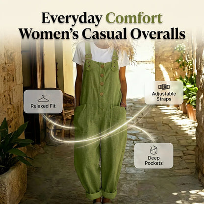 💫Loose-fitting women's overalls with front buttons – relaxed fit, unique style