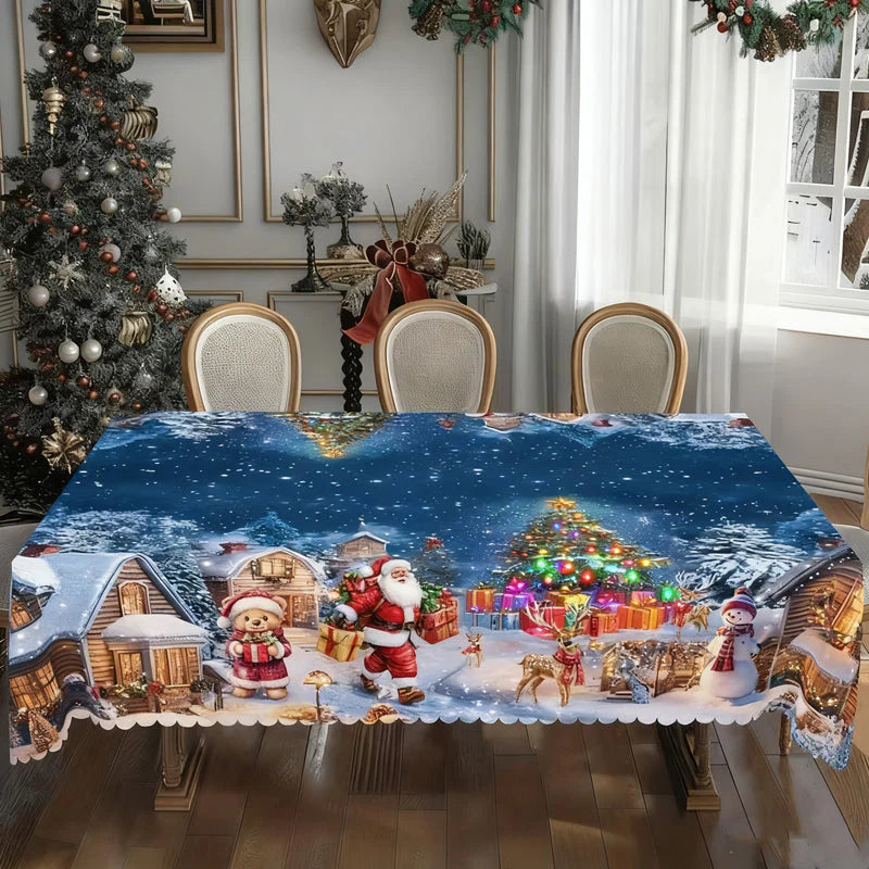 🎅Božični prt – praznični dizajn, trpežen poliester, odporen proti madežem in gubam🎁