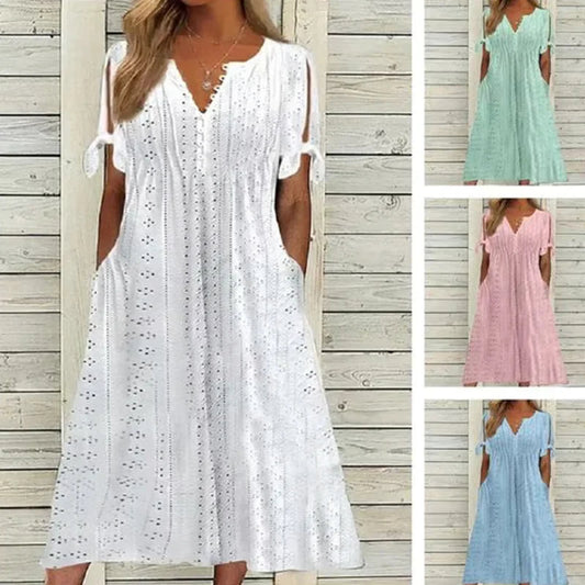 🥰Elegantné dámske šaty s výstrihom do V