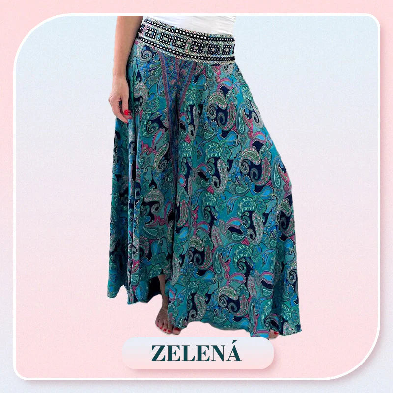 👖 Elastické Nohavice s Etnickou Potlačou – Patchwork + Elastický Pás + Všetky Velikosti! ✨