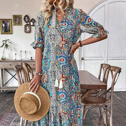 💃Elegantné boho šaty s kvetinovou potlačou
