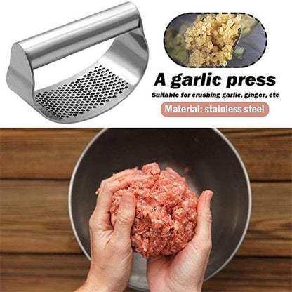 【🧄 Ľahko rozdrvte cesnak alebo zázvor】Lis na cesnak z nehrdzavejúcej ocele