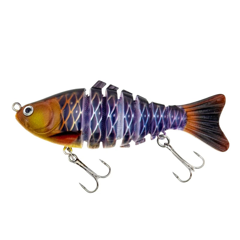 🔥🎣 Profesionálna, segmentovaná plávajúca nástraha – Ručne vyladený pohyb, 3x silnejšie háčiky, testované na ostriežoch na jazere Lake Fork 🐟