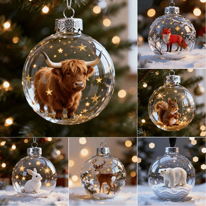 【🦉Perfektná voľba na ozdobenie vášho vianočného stromčeka!】Kolekcia krištáľových ozdôb Wildlife Wonders 2026
