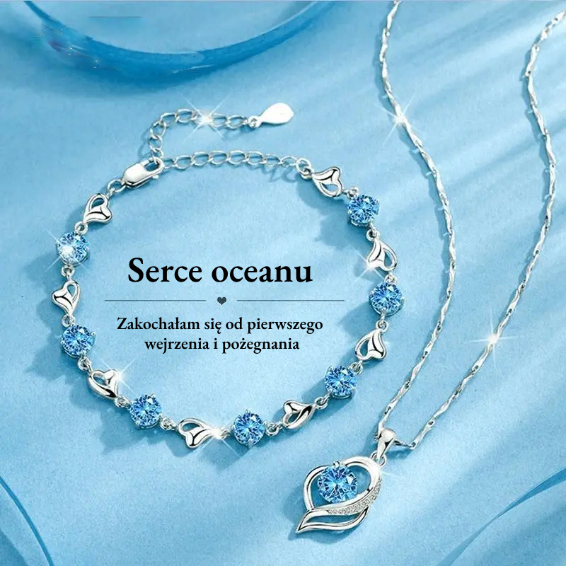 🎁🌊Darčeková sada Srdce oceánu (náhrdelník + náramok so srdcom)