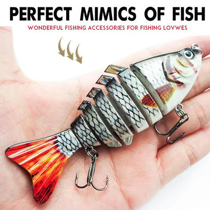 🔥🎣 Profesionálna, segmentovaná plávajúca nástraha – Ručne vyladený pohyb, 3x silnejšie háčiky, testované na ostriežoch na jazere Lake Fork 🐟