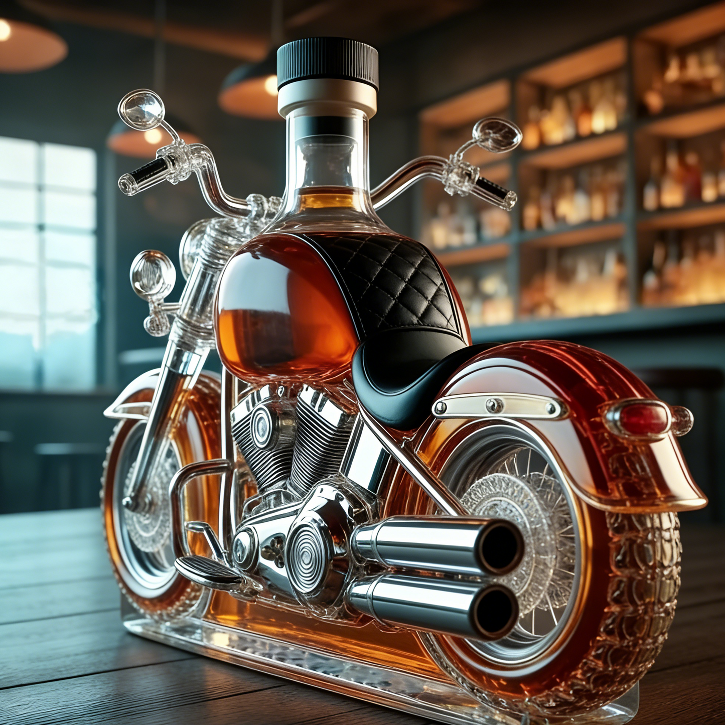 🏍️ Whisky karafa v tvare motocykla – štýlový doplnok do vášho baru! 🥃
