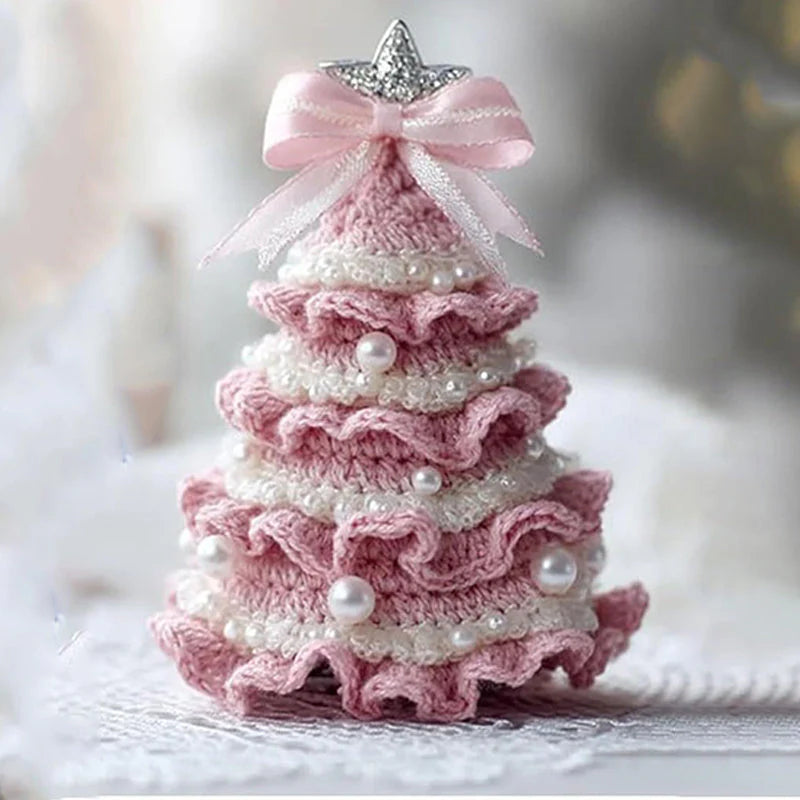 【🎄🎄Vytvorte si jedinečnú vianočnú atmosféru】Háčkovaná vianočná ozdoba na stromček s imitáciou perál
