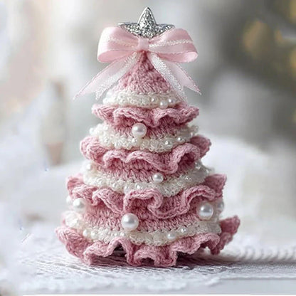 【🎄🎄Vytvorte si jedinečnú vianočnú atmosféru】Háčkovaná vianočná ozdoba na stromček s imitáciou perál