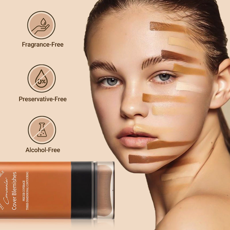 (🔥Kúpte jeden, druhý dostanete zadarmo🔥)✨2025 Neviditeľný tekutý make-up v kontakte so vstavaným štetcom, dostupný vo viacerých farbách