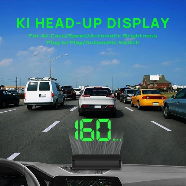🚗Digitálny rýchlomer s head-up displejom pre autá – HUD pre osobné autá, nákladné autá a motocykle