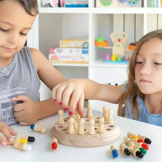 【👶Zlepšite logické myslenie vášho dieťaťa a posilnite rodinné vzťahy】Drevené hry na pamäť a omaľovánky pre deti a dospelých