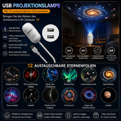 🌌✨ 2v1 Projektor hviezdnej oblohy a nočné svetlo – magická atmosféra doma
