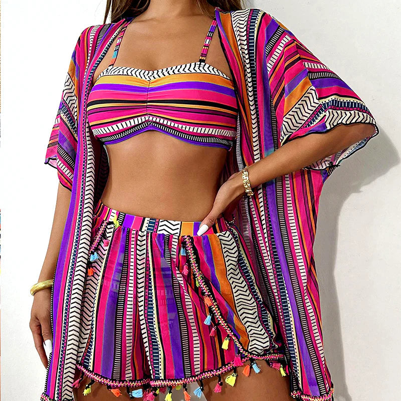 🌈 Štvordielne bikiny, ktoré z vás urobia skutočnú plážovú kráľovnú – sebavedomie a elegancia na pláži! 💥👑
