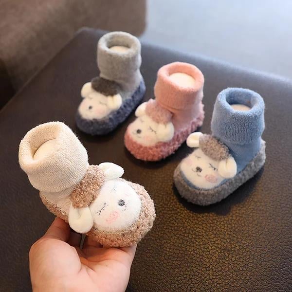 【👶 Chráňte nožičky vášho dieťaťa】Detské kreslené plyšové bavlnené topánky pre batoľatá