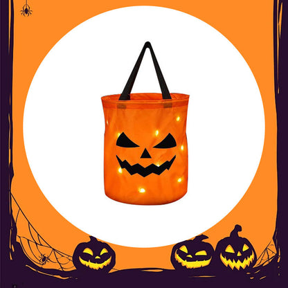 Halloweenská taška so svietiacou tekvicou