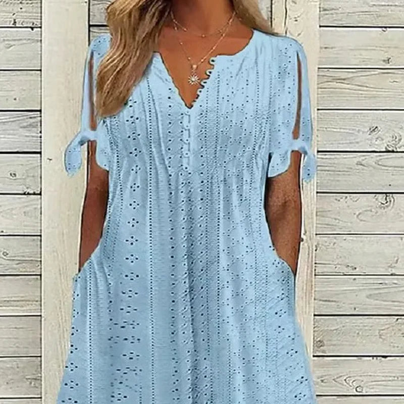🥰Elegantné dámske šaty s výstrihom do V