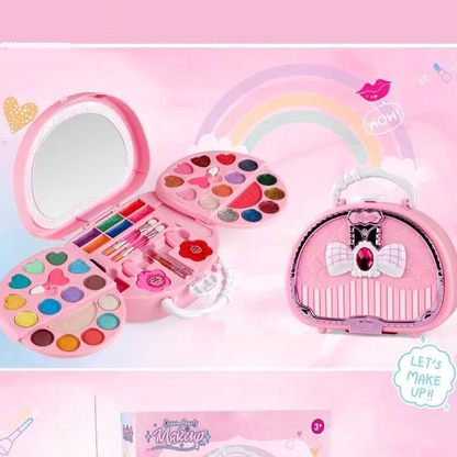 🏆ČASOVO OBMEDZENÁ AKCIA – 50 % ZĽAVA💄Detská sada umývateľného make-upu s prenosnou ružovou kabelkou