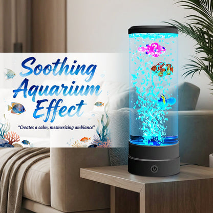 🌊✨ LED akváriové svietidlo s rybami a bublinkami – relaxačná atmosféra doma