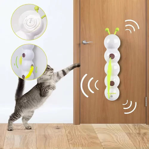 【😺 Účinne zmierňuje nudu a stres u vašej mačky, čím zabaví vášho domáceho maznáčika.】Interaktívna elektrická hračka pre mačky v tvare húsenice