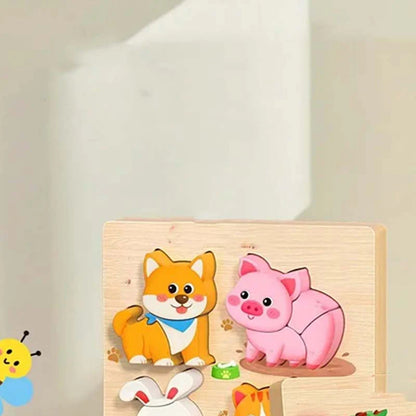 【🎨 Rozvíjaj Ich Kognitívne Zručnosti Bezpečne!】Vzdelávacie 3D drevené puzzle