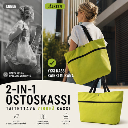 🛒 Skladacia nákupná taška s kolieskami 2v1 – uľahčite si nakupovanie! 🛍️