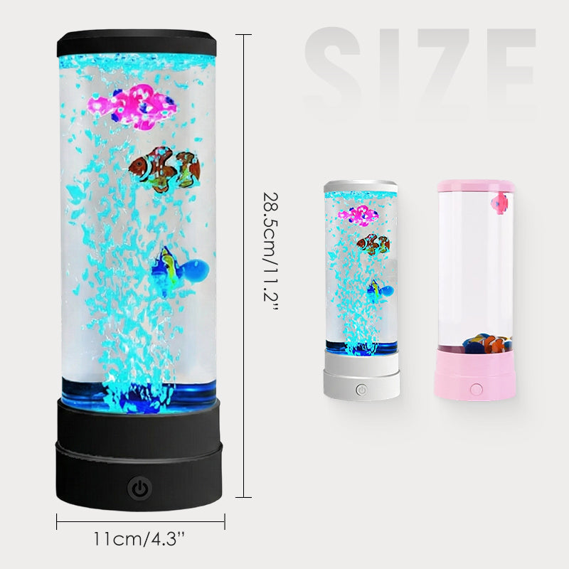 🌊✨ LED akváriové svietidlo s rybami a bublinkami – relaxačná atmosféra doma