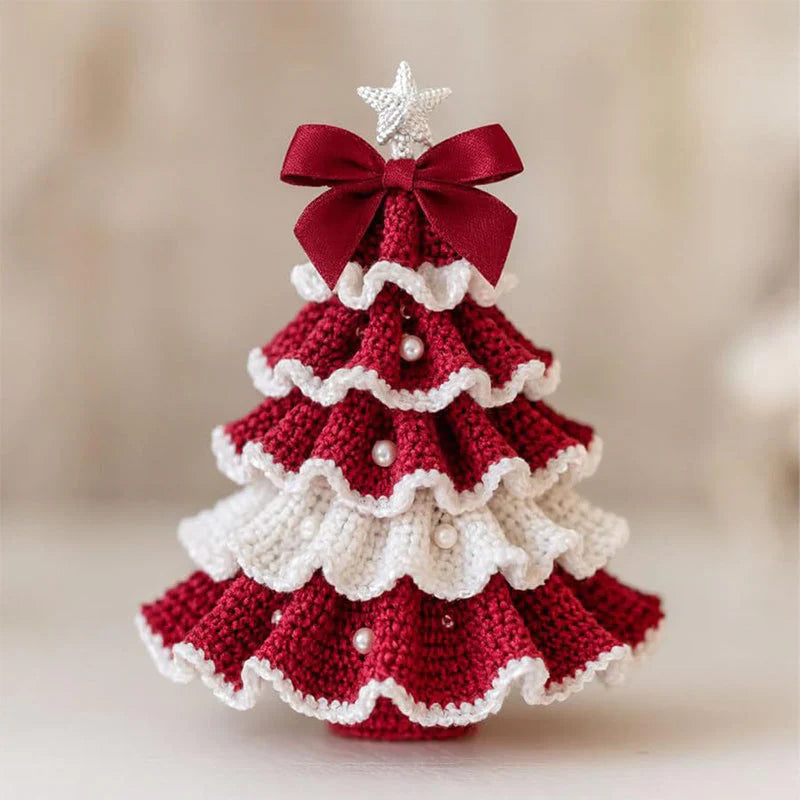 【🎄🎄Vytvorte si jedinečnú vianočnú atmosféru】Háčkovaná vianočná ozdoba na stromček s imitáciou perál