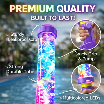 🌈🕹️ Svetelná dúhová LED vodná pištoľ – LED efekty + silný prúd pre bazén a záhradu! ✨