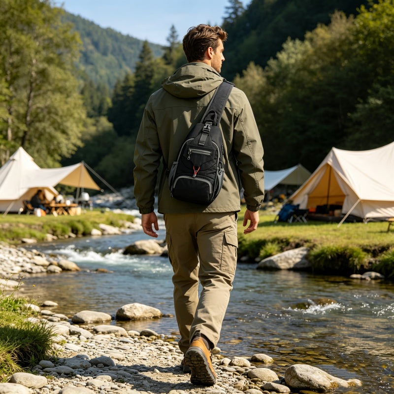 🧳✨ Pánska outdoorová crossbody taška – odolná, priestranná a pohodlná