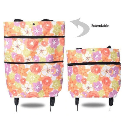 🛒 Skladacia nákupná taška s kolieskami 2v1 – uľahčite si nakupovanie! 🛍️