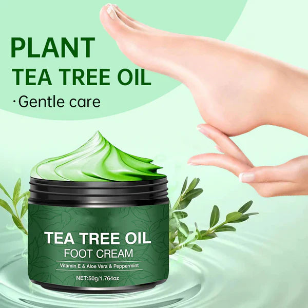 🦶 Upokojujúci krém na nohy s aloe vera a olejom z čajovníka – hydratácia + úľava