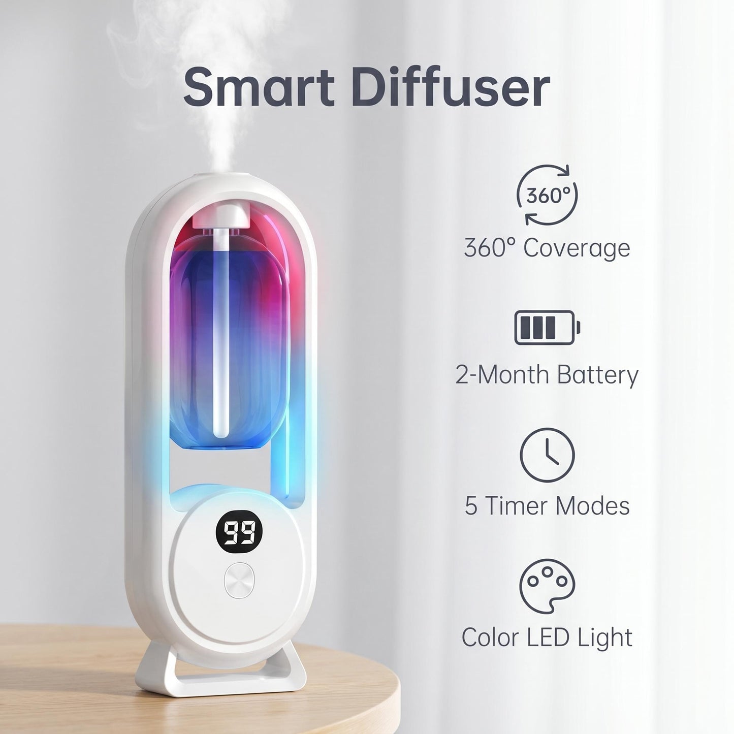 🌿 Difúzor vôní s dlhou výdržou – sviežosť v každom priestore!