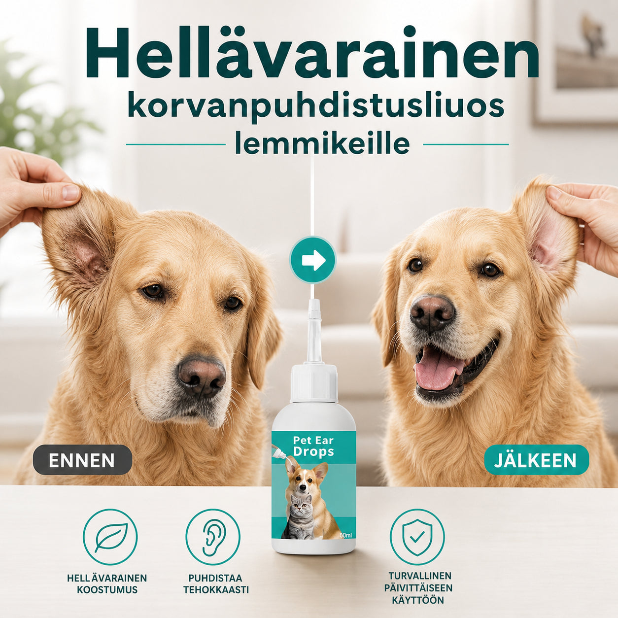 💧 Jemný roztok na čistenie uší pre miláčikov! ✨