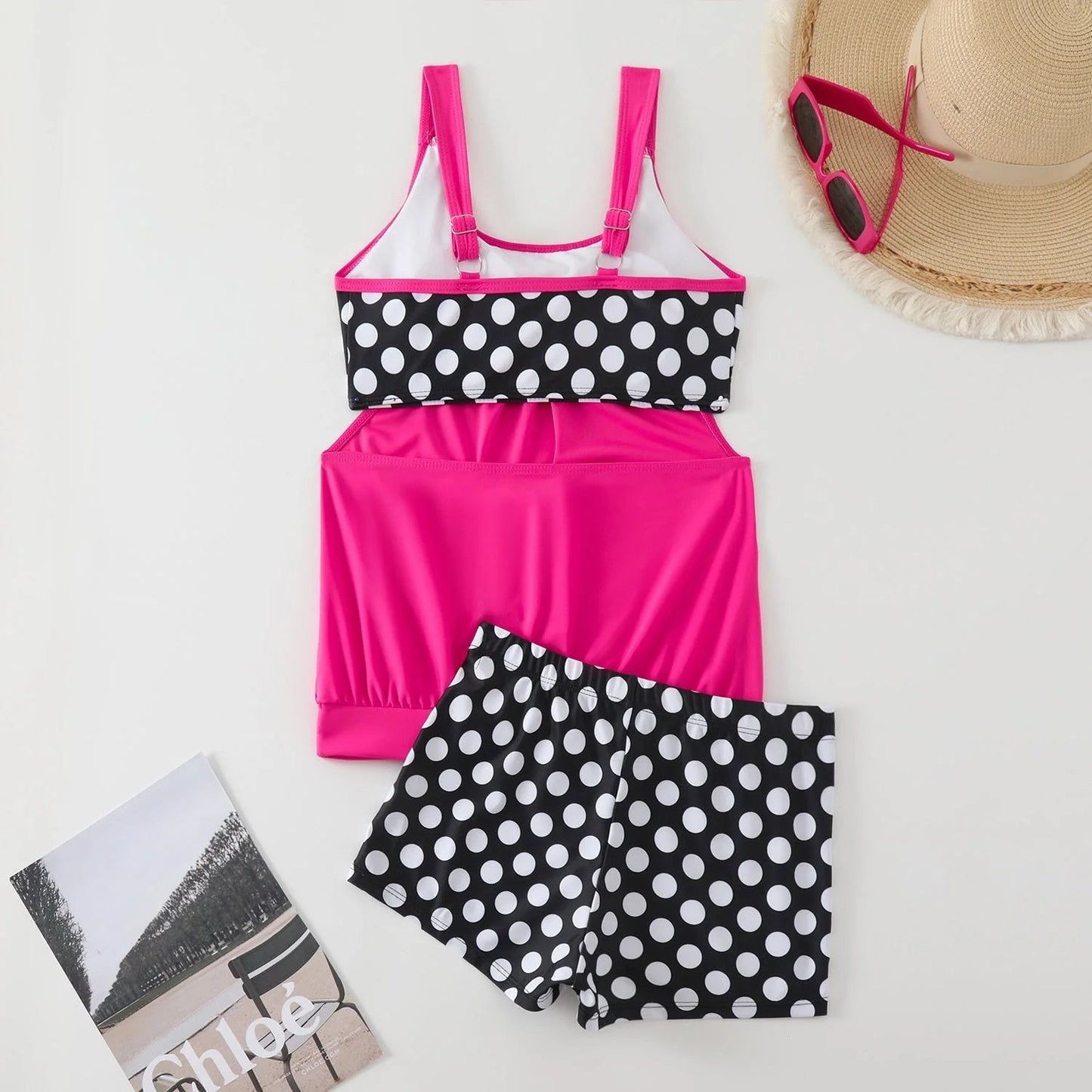 👙 Dvoudielne plavky color-block s bodkami – štýlové & pohodlné 💖