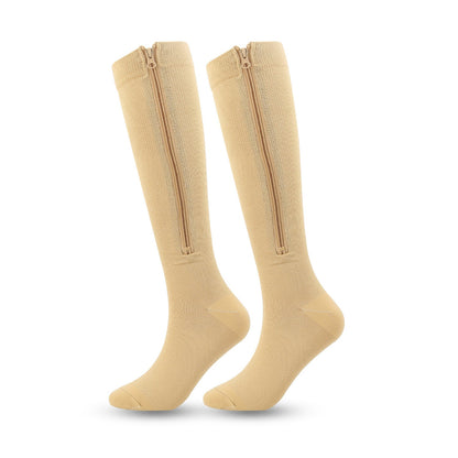 🧦🔥Kompresné ponožky po kolená so zipsom – priedušné podporné ponožky na beh, cestovanie, prácu a dlhé státie