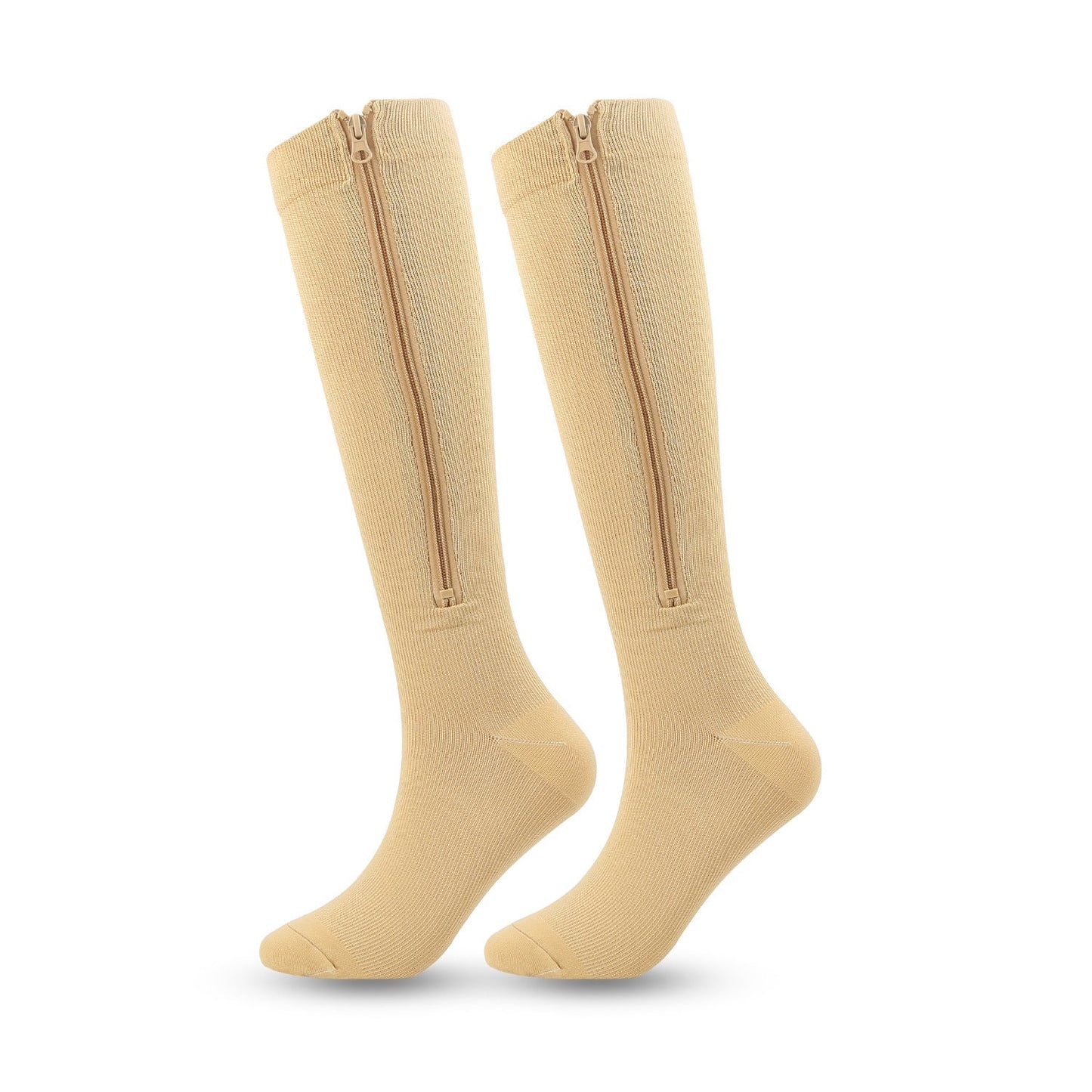 🧦🔥Kompresné ponožky po kolená so zipsom – priedušné podporné ponožky na beh, cestovanie, prácu a dlhé státie