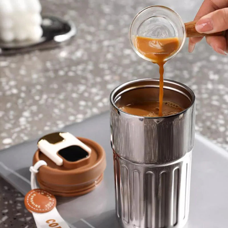【🌡️ ☕ Vychutnajte si kávu s ľahkosťou pri ideálnej teplote!】Hrnček na kávu s ukazovateľom teploty