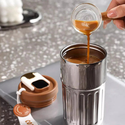 【🌡️ ☕ Vychutnajte si kávu s ľahkosťou pri ideálnej teplote!】Hrnček na kávu s ukazovateľom teploty