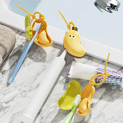 🍌Prenosné puzdro na zubnú pastu v tvare banánu – prachotesné, priedušné a kompaktné pre deti a na cesty
