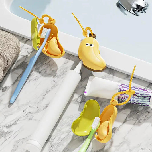 🍌Prenosné puzdro na zubnú pastu v tvare banánu – prachotesné, priedušné a kompaktné pre deti a na cesty