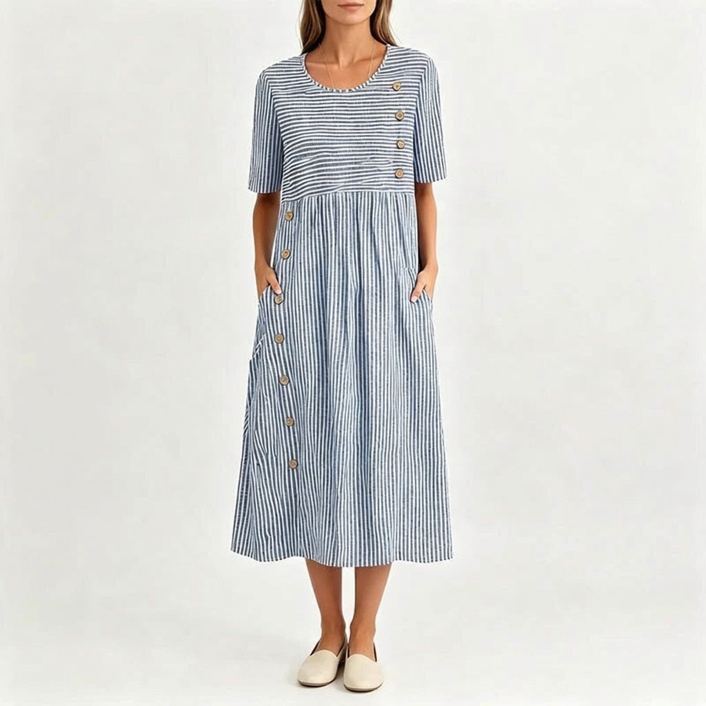 👗 Dámske pruhované šaty vo voľnom strihu – pohodlie a štýl! ✨